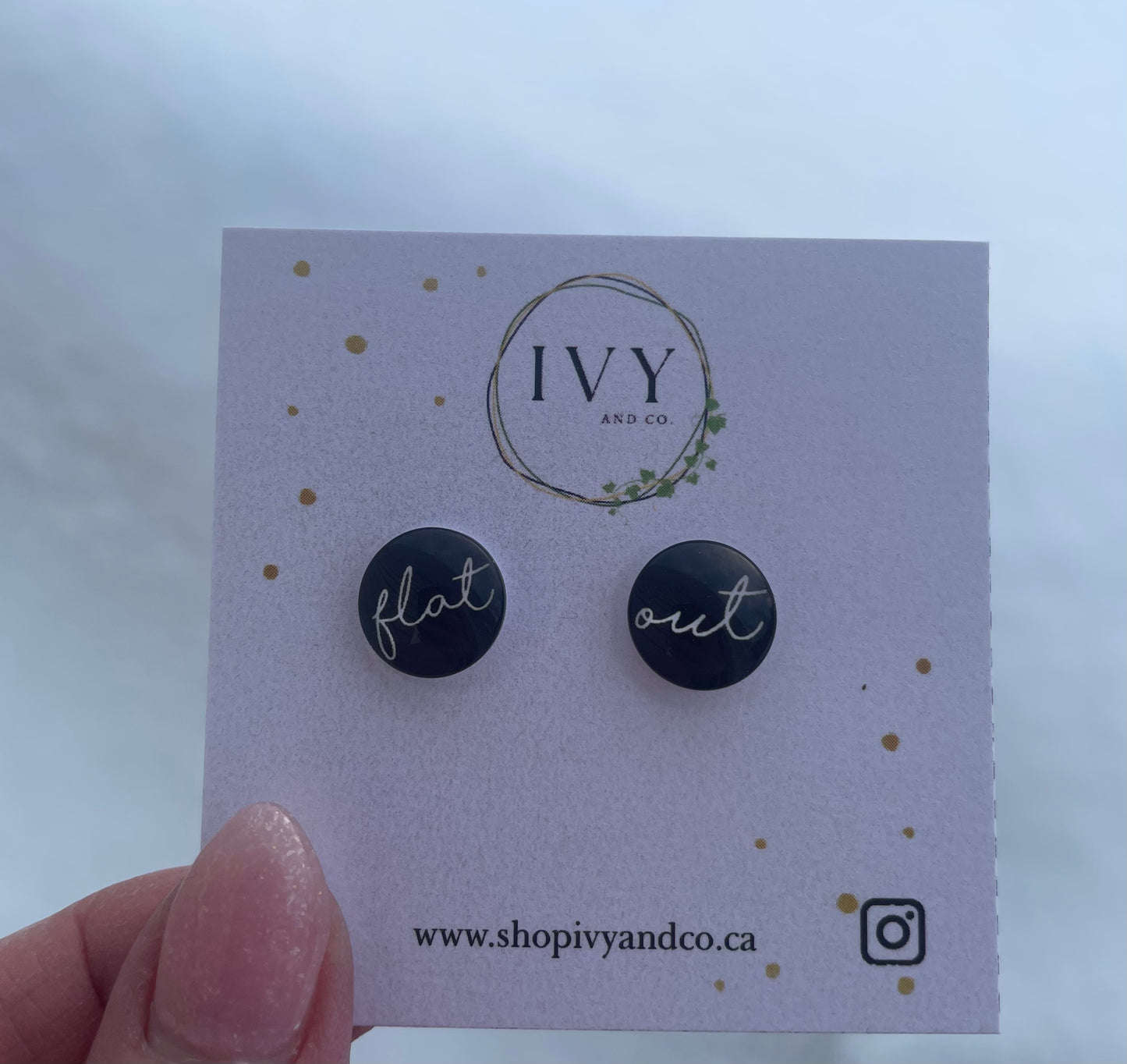 FLAT OUT black Newfoundland Earrings