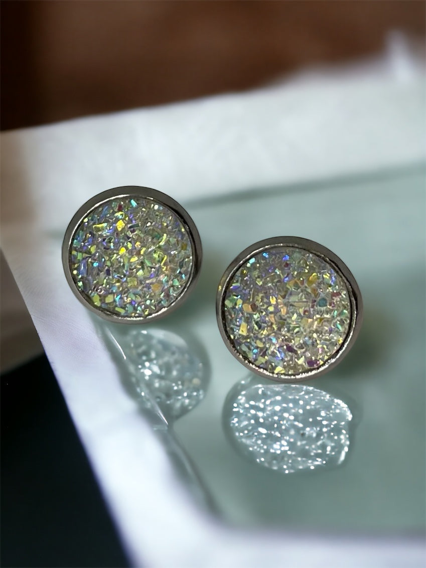 Crystal Iridescent Druzy Earrings