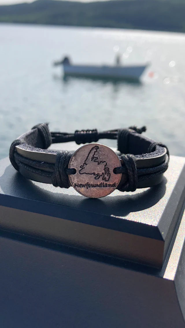 Adjustable Leather Newfoundland Bracelet