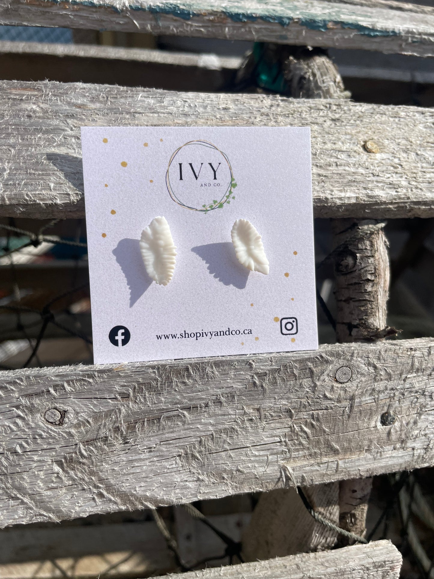 Cod Fish Balance Bone Stud Earrings