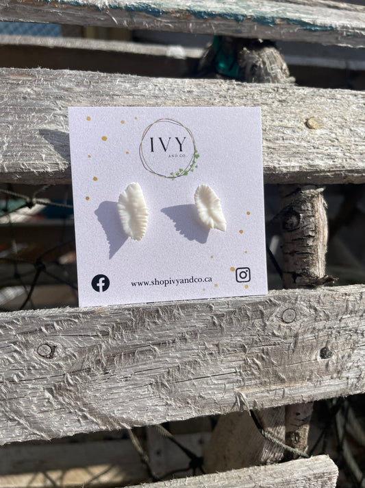 Cod Fish Balance Bone Stud Earrings